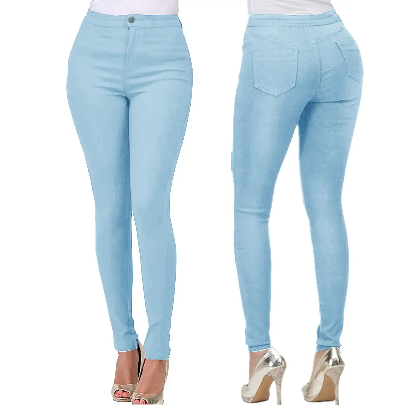 European American Slim Fit Jeans Women Green — feature 16