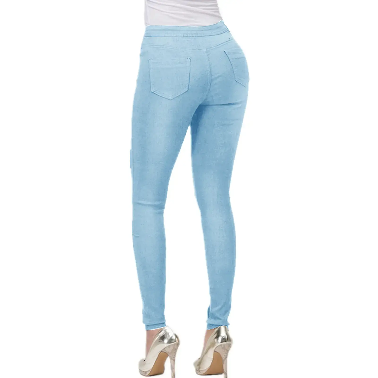 European American Slim Fit Jeans Women Green — feature 19