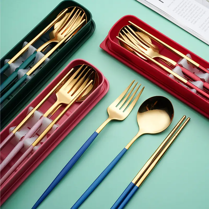 Stainless Steel Tableware Set with Spoon & Fork for Camping Picn - Image 15