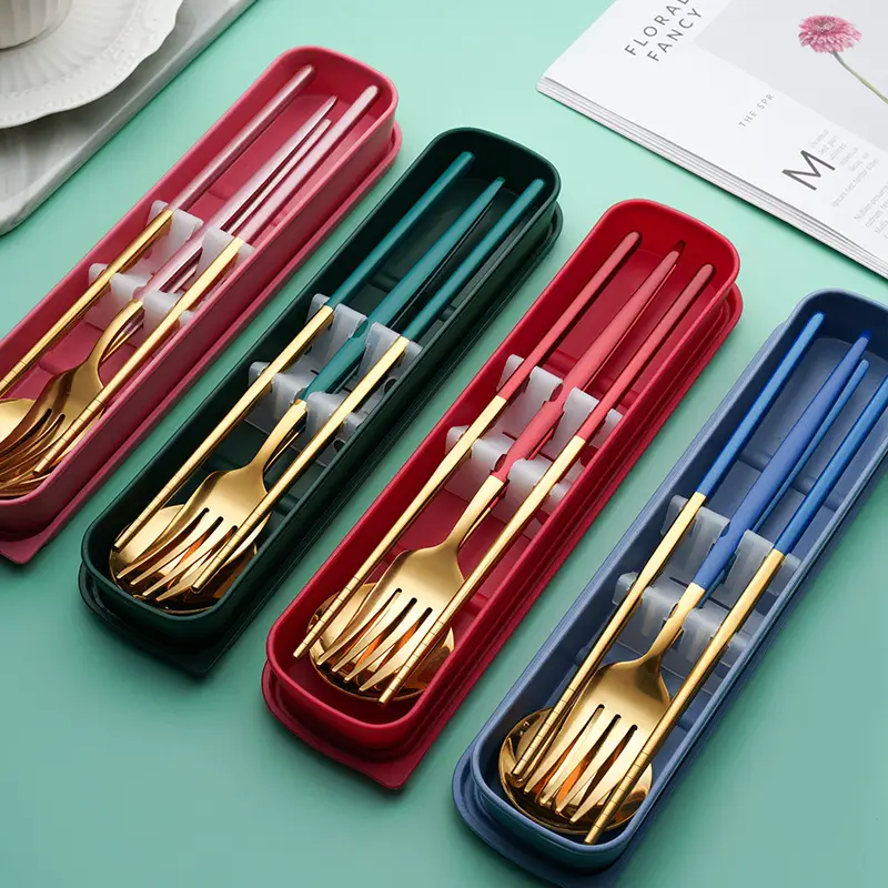Stainless Steel Tableware Set with Spoon & Fork for Camping Picn - Image 16