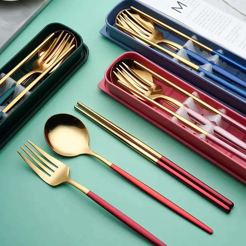 Stainless Steel Tableware Set with Spoon & Fork for Camping Picn - Image 17