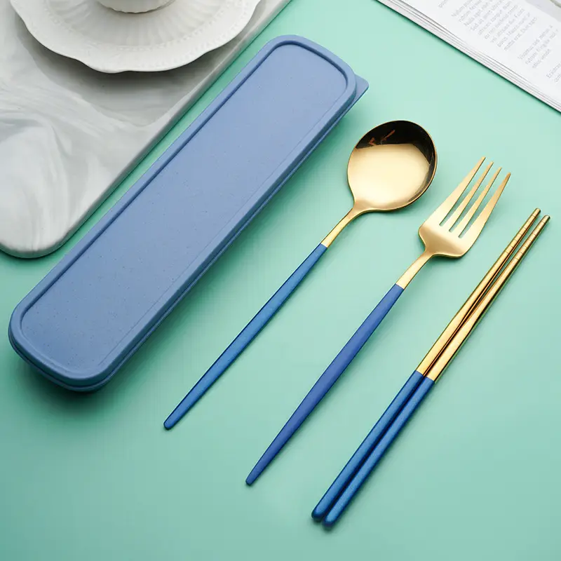 Stainless Steel Tableware Set with Spoon & Fork for Camping Picn - Image 6