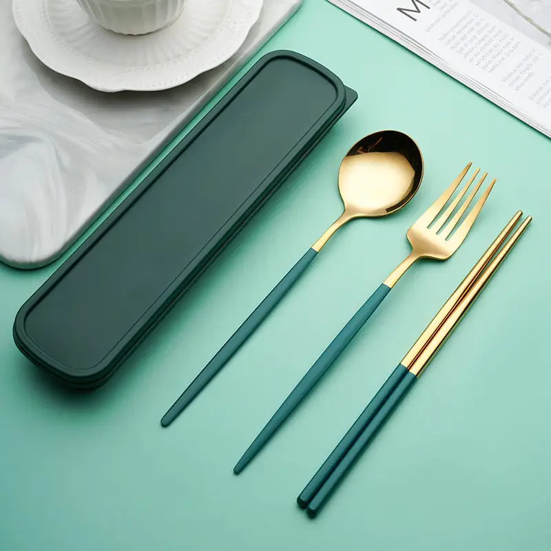 Stainless Steel Tableware Set with Spoon & Fork for Camping Picn - Image 7