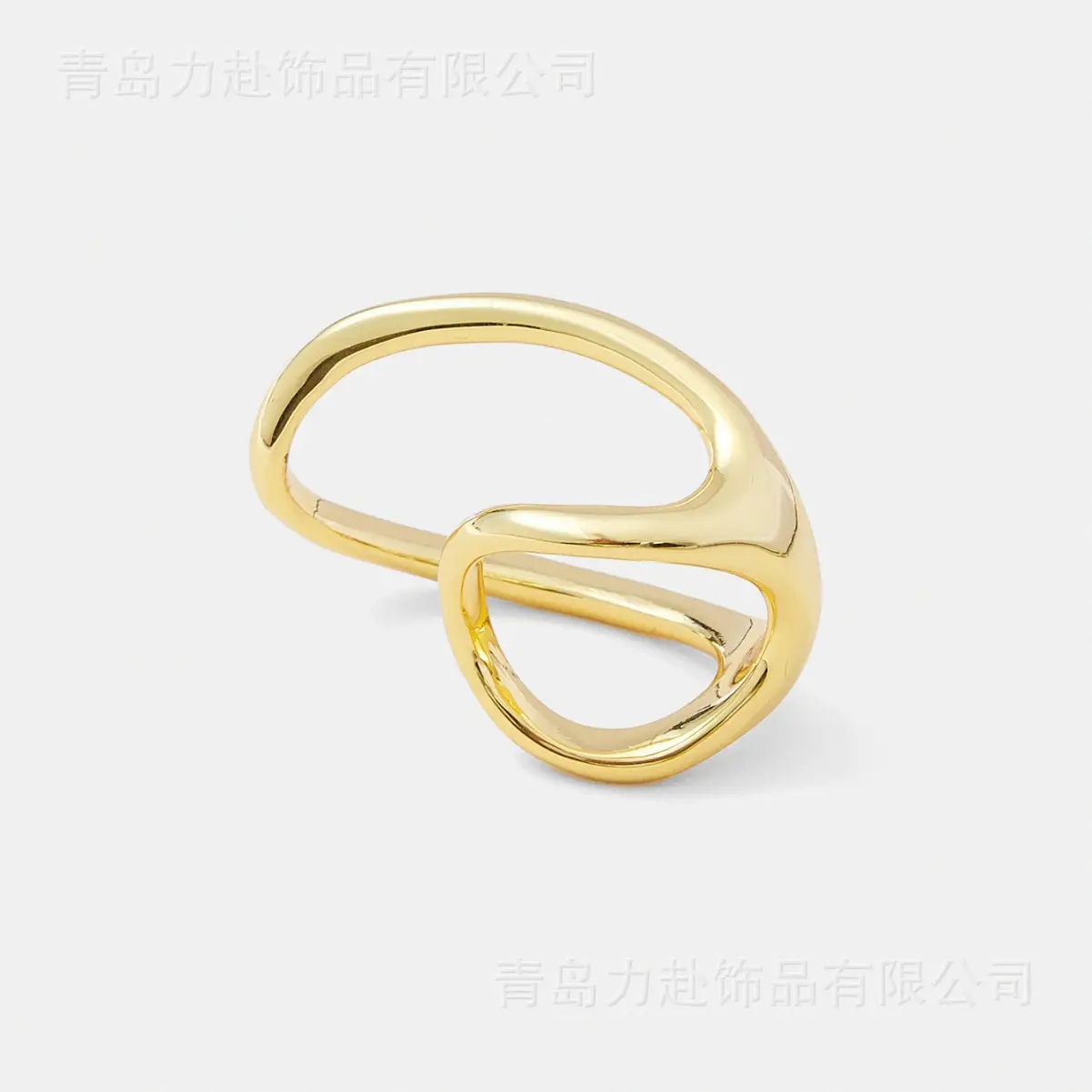 Gold Plated Two Finger Ring for Men - Image 4