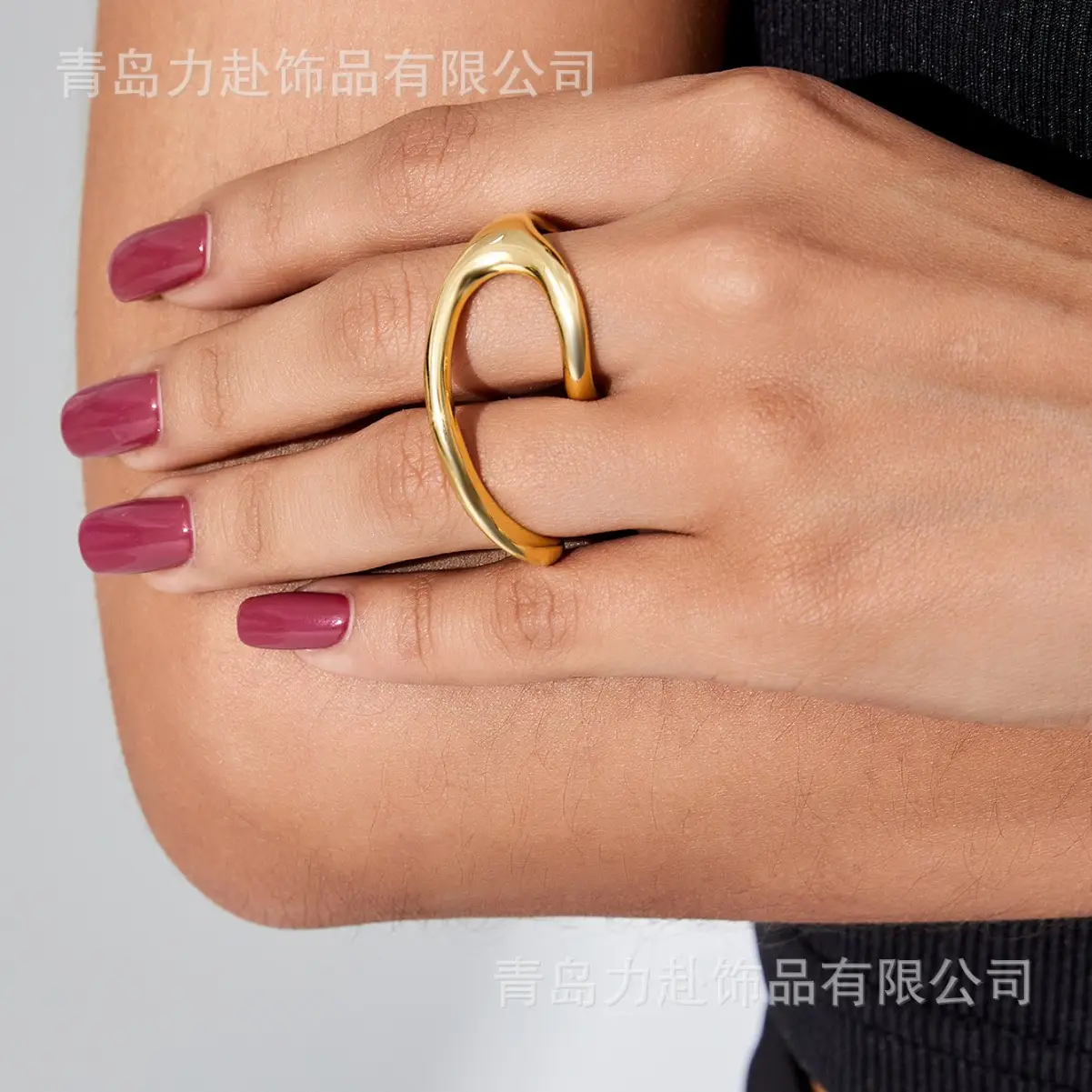 Gold Plated Two Finger Ring for Men - Image 6