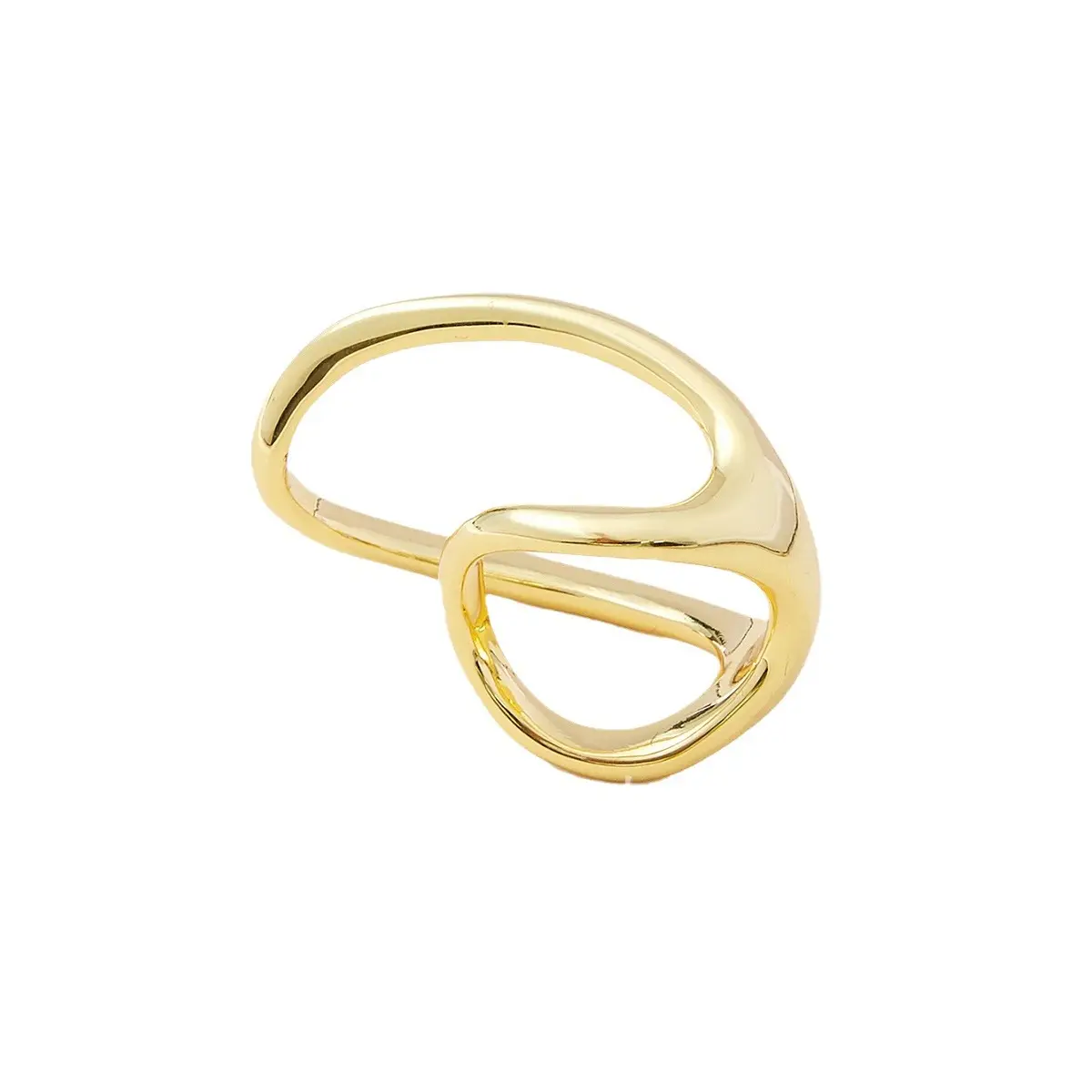 Gold Plated Two Finger Ring for Men - Image 7