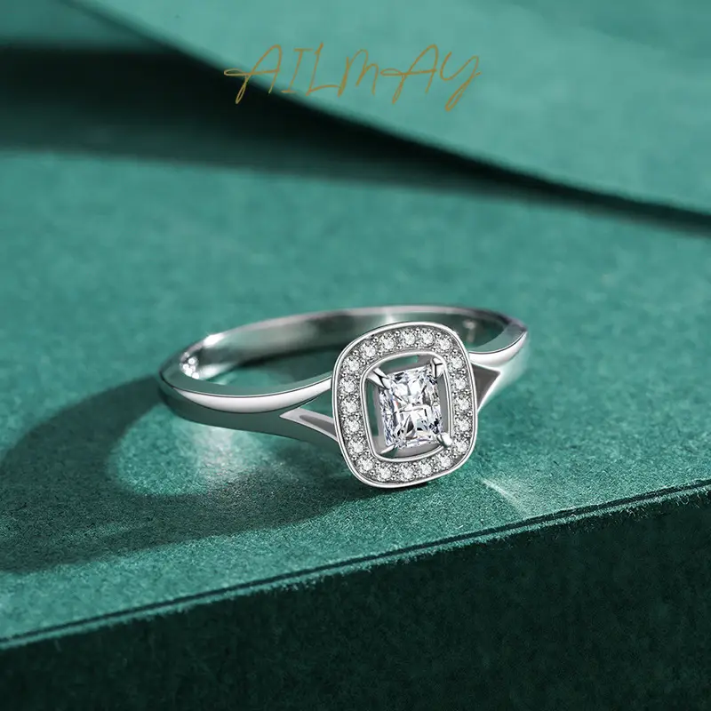 Airmay Sterling Silver Zircon Ring Women's Light Luxury - Image 4