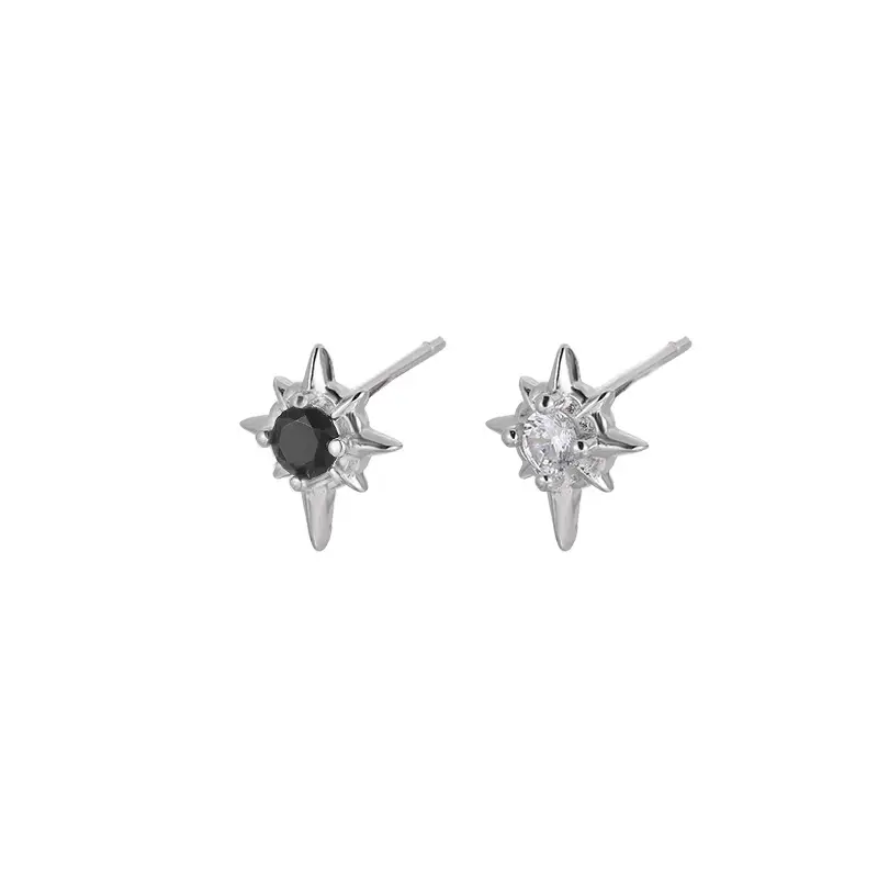 Eight-Pointed Star Earrings for Women Silver - Image 7