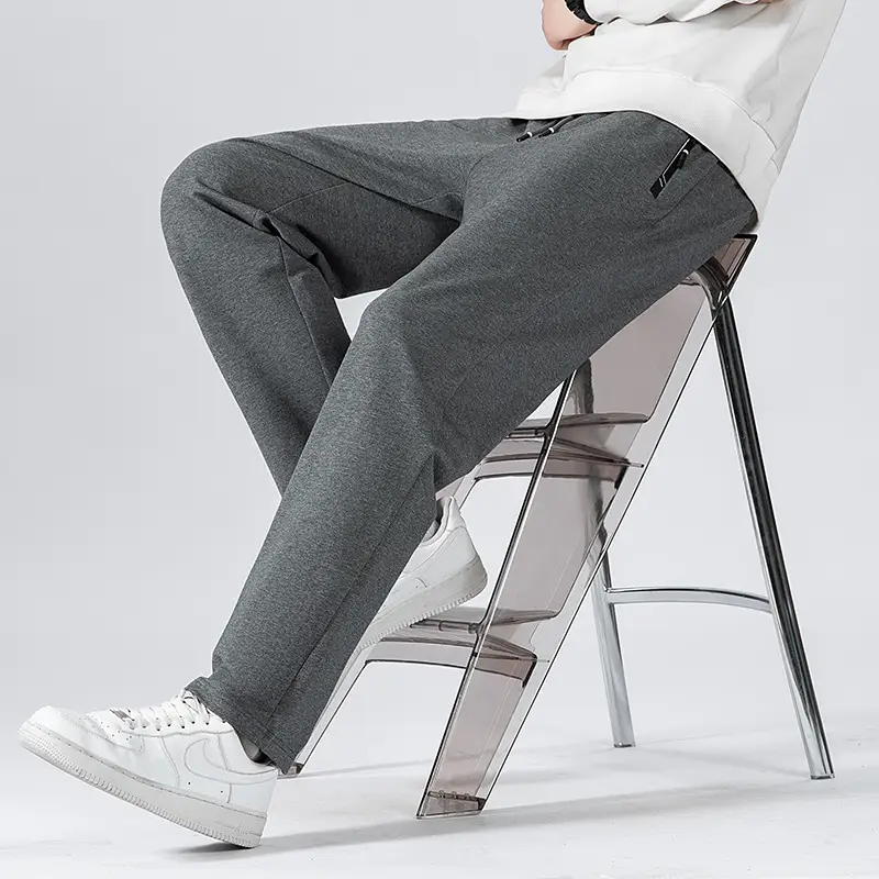 Pure Cotton Casual Pants Men Large Spring Autumn Loose Straight Pants - Image 10