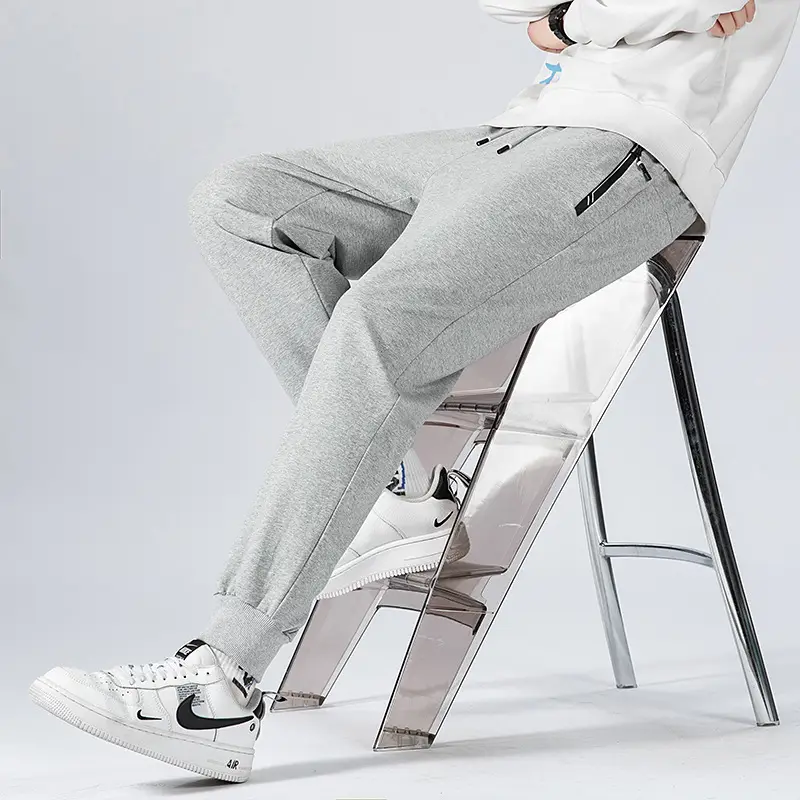 Pure Cotton Casual Pants Men Large Spring Autumn Loose Straight Pants - Image 3