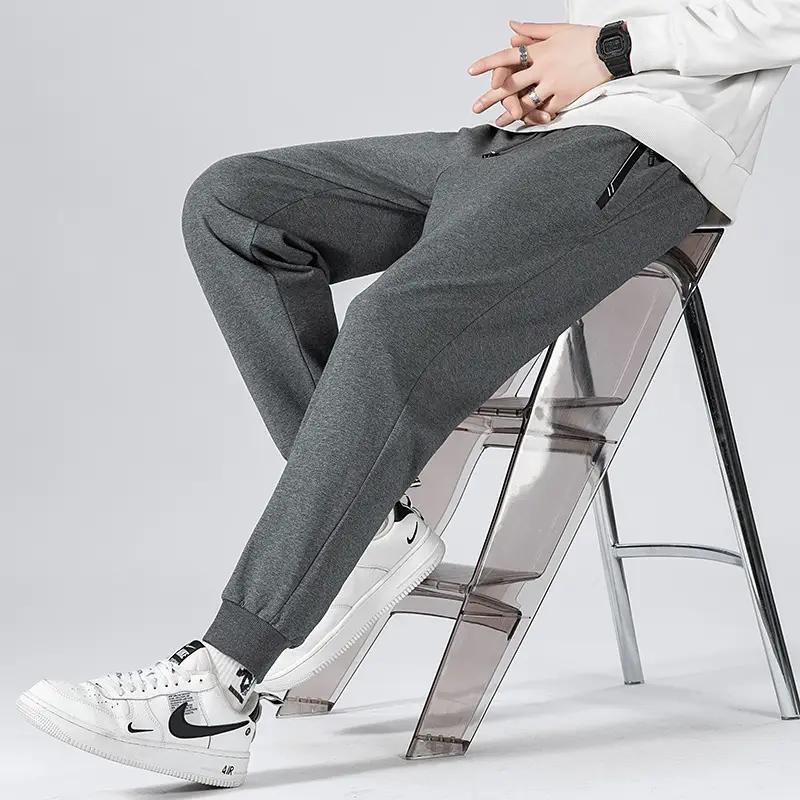 Pure Cotton Casual Pants Men Large Spring Autumn Loose Straight Pants - Image 5