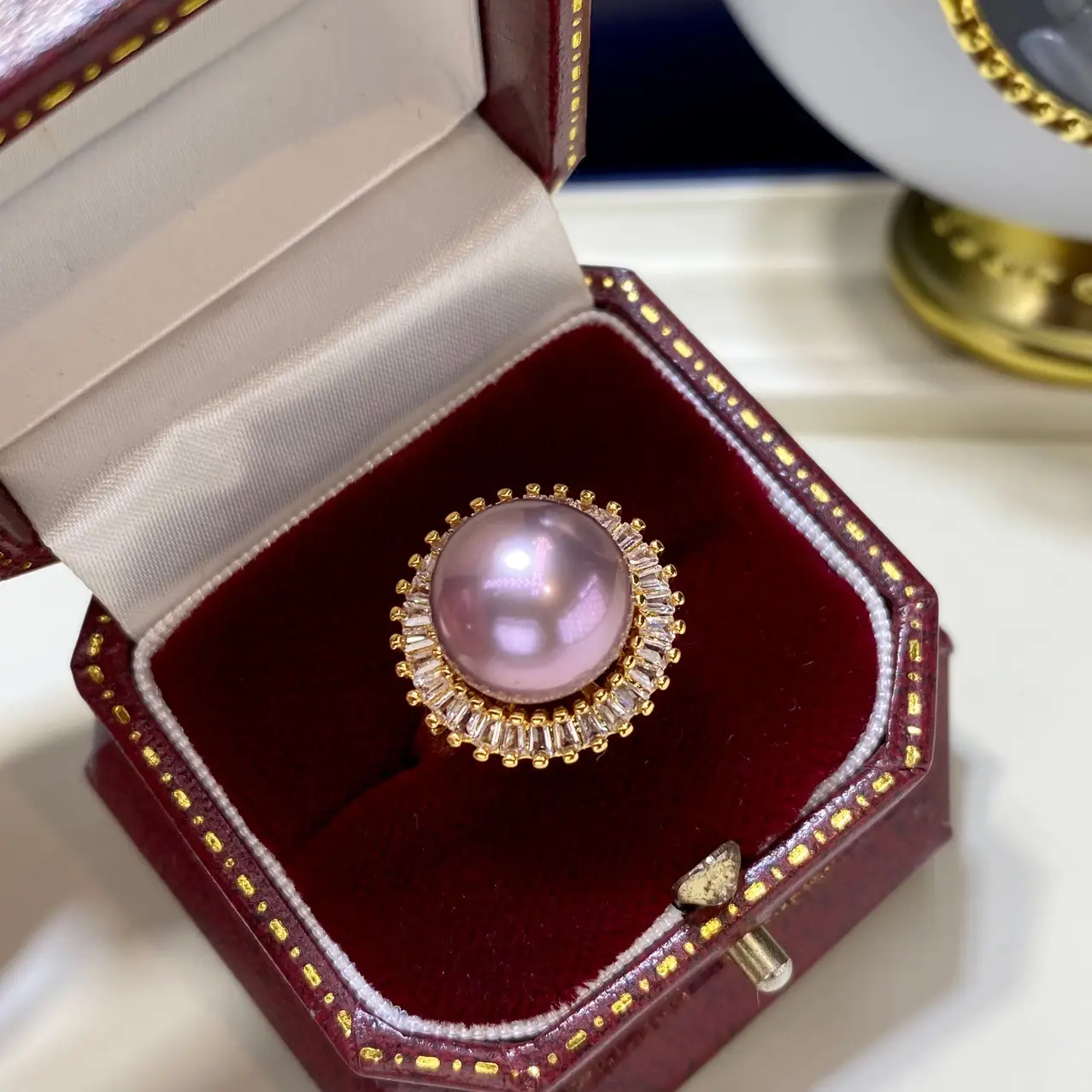 11mm Pink & Purple Pearl Rings for Women 18K Gold — feature 10