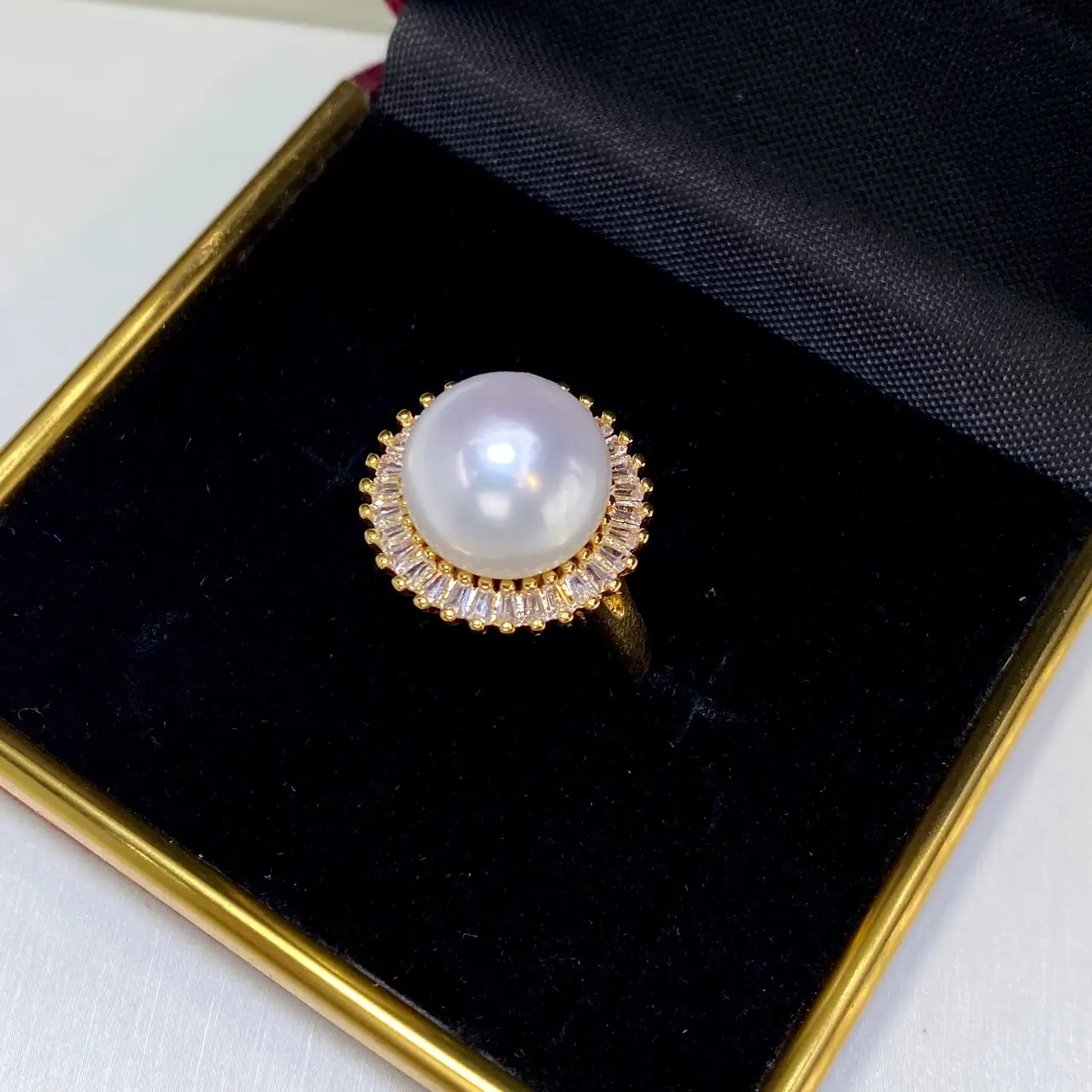 11mm Pink & Purple Pearl Rings for Women 18K Gold — feature 11