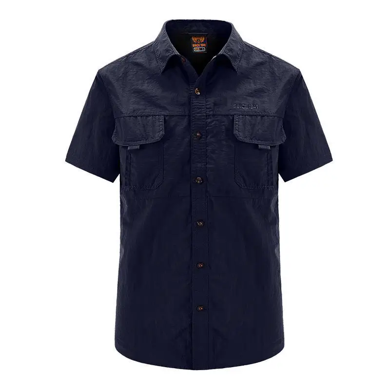 Men's Outdoor Short Sleeve Shirt Olive Green Quick Dry Waterproof - Image 5