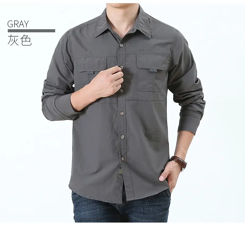 Men's Outdoor Short Sleeve Shirt Olive Green Quick Dry Waterproof - Image 8