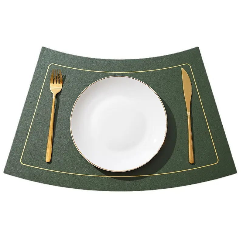 Nordic Contrast PU Table Mat with Gold Fork & Knife - Image 15