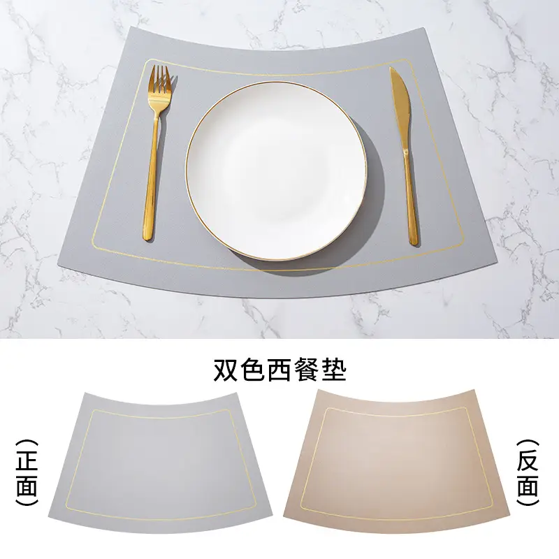 Nordic Contrast PU Table Mat with Gold Fork & Knife - Image 2