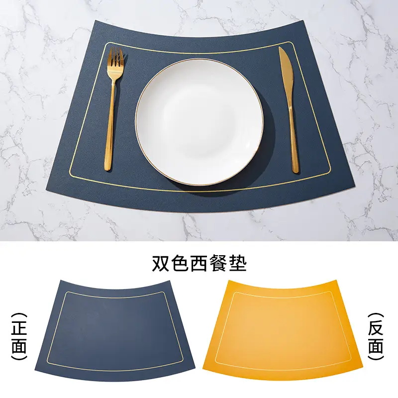 Nordic Contrast PU Table Mat with Gold Fork & Knife - Image 4