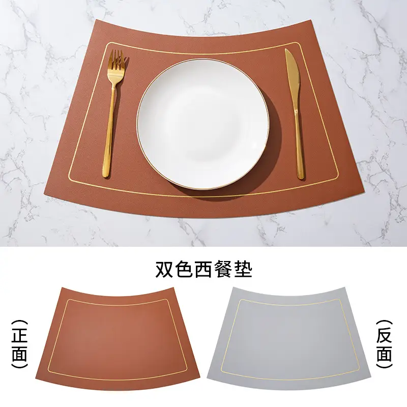 Nordic Contrast PU Table Mat with Gold Fork & Knife - Image 5