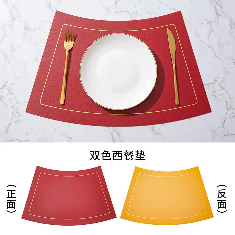 Nordic Contrast PU Table Mat with Gold Fork & Knife - Image 6