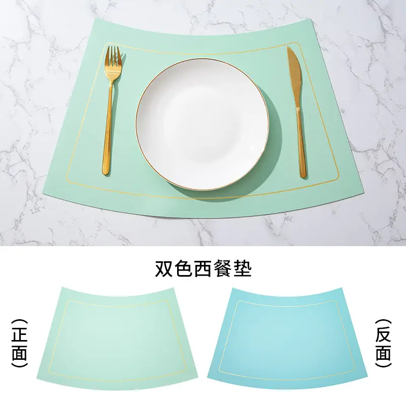 Nordic Contrast PU Table Mat with Gold Fork & Knife - Image 7