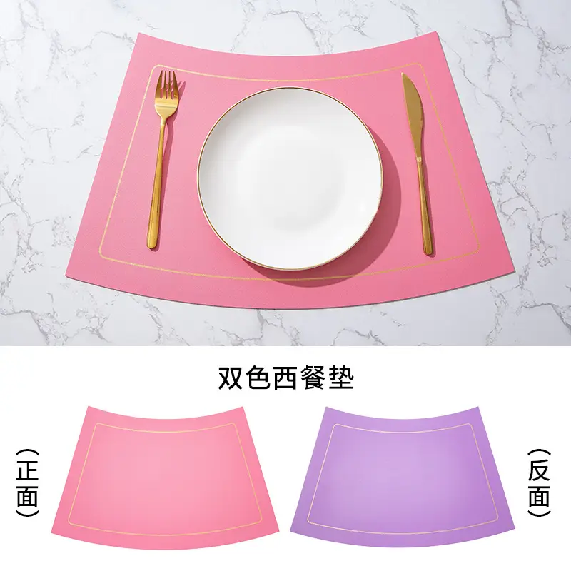 Nordic Contrast PU Table Mat with Gold Fork & Knife - Image 8