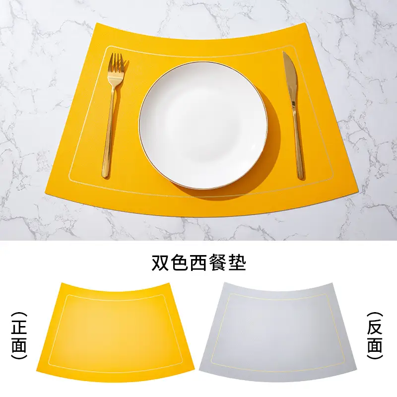 Nordic Contrast PU Table Mat with Gold Fork & Knife - Image 9