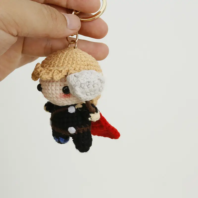 Hero Series Cartoon Handmade Wool Crochet Doll Pendant