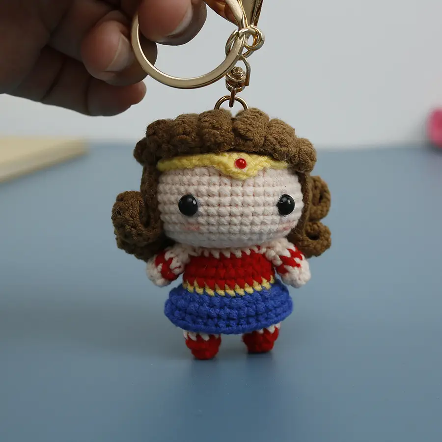 Hero Series Cartoon Handmade Wool Crochet Doll Pendant