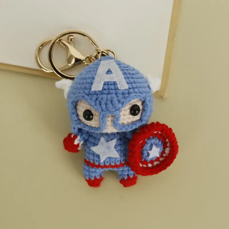 Hero Series Cartoon Handmade Wool Crochet Doll Pendant