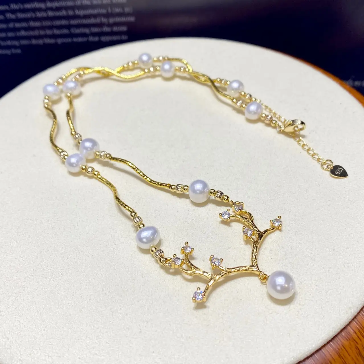 18K Gold Pearl Necklace for Women