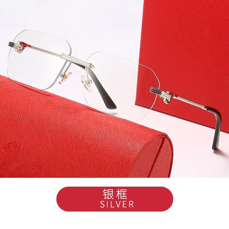 Men's Gold Brown Metal Frame Sunglasses European American Cross Border Trendy Optical Glasses - Image 6