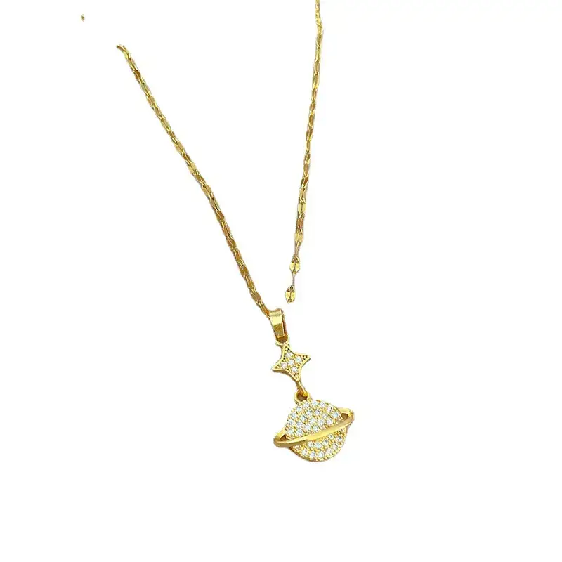 Titanium Steel Lucky Diamond Necklace for Women - Image 5