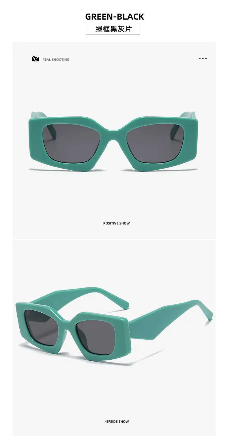 European American Retro Polygon Sunglasses Women's Fashion Trend Street Photographic Internet Celebrity Sunshade Glasses Personalized Decorative Sunglasses — feature 15