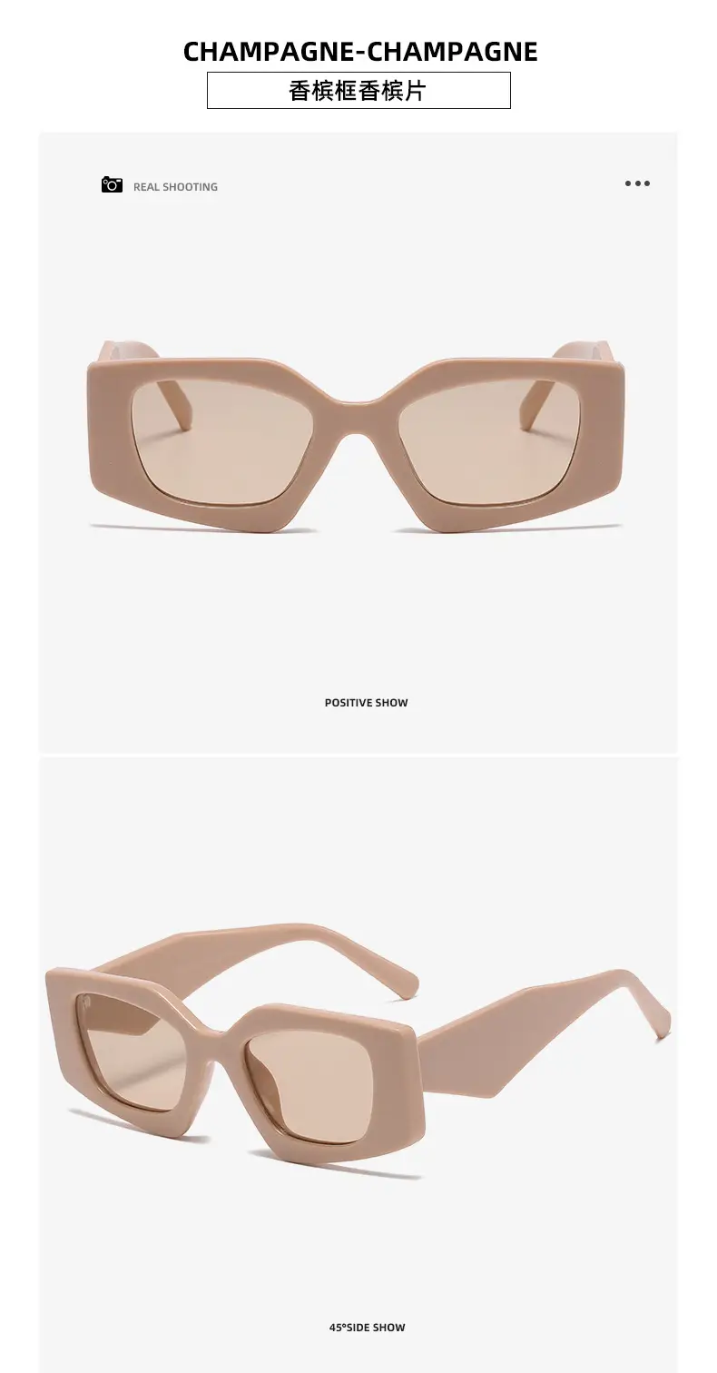 European American Retro Polygon Sunglasses Women's Fashion Trend Street Photographic Internet Celebrity Sunshade Glasses Personalized Decorative Sunglasses — feature 17