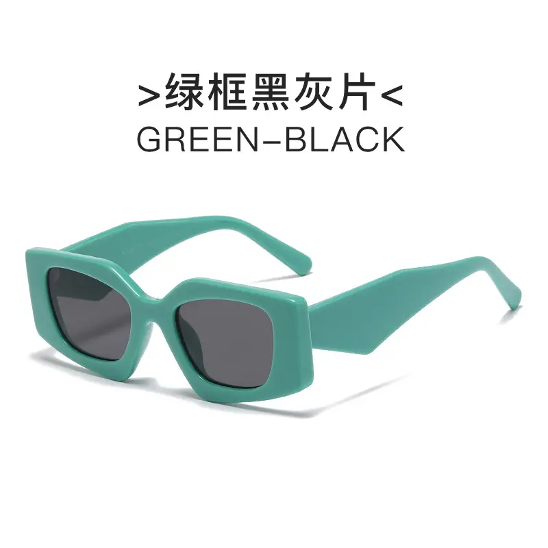 European American Retro Polygon Sunglasses Women's Fashion Trend Street Photographic Internet Celebrity Sunshade Glasses Personalized Decorative Sunglasses - Image 2
