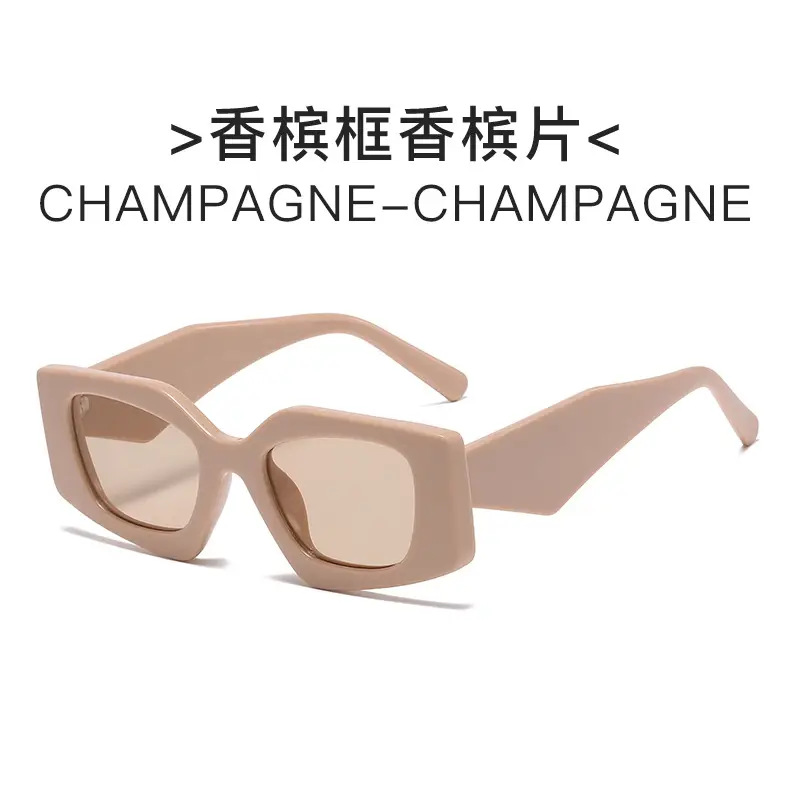 European American Retro Polygon Sunglasses Women's Fashion Trend Street Photographic Internet Celebrity Sunshade Glasses Personalized Decorative Sunglasses - Image 4