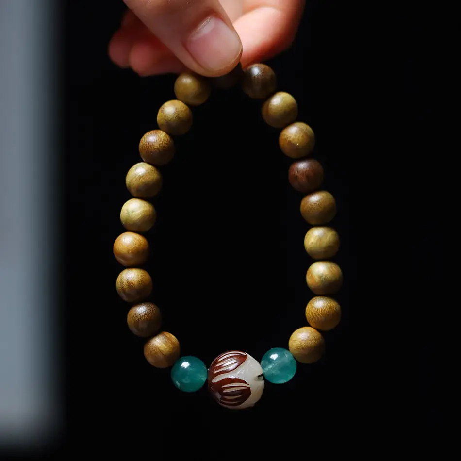 Argentine Old Wood Round Beads Rosary Bracelet - Image 4