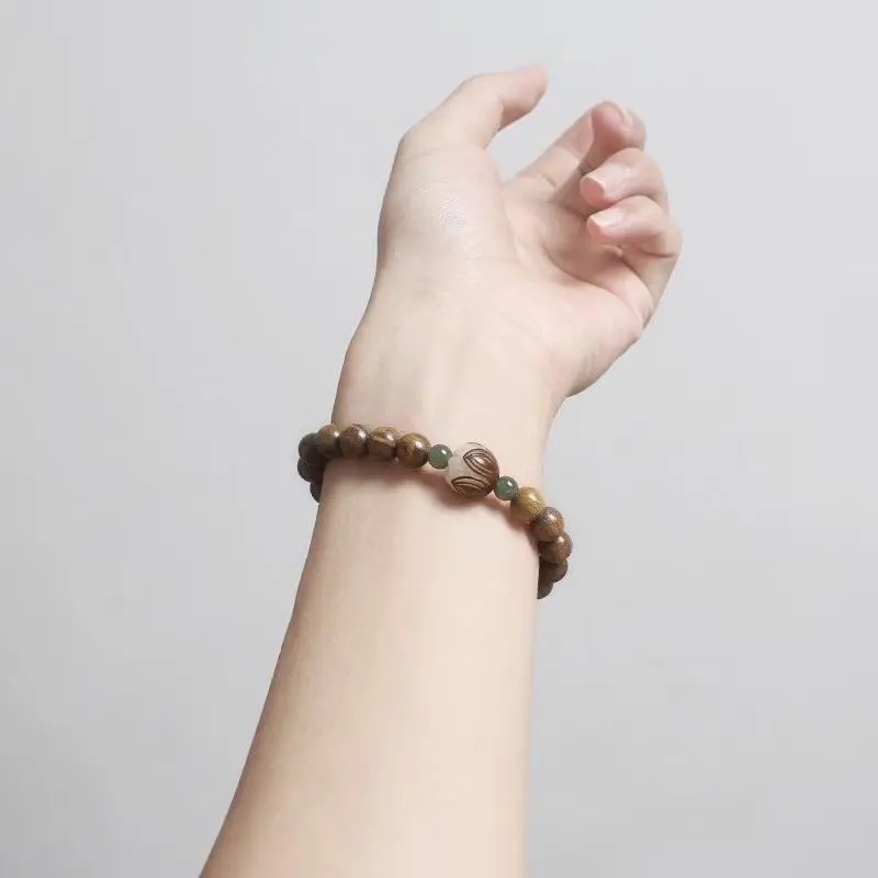 Argentine Old Wood Round Beads Rosary Bracelet - Image 5