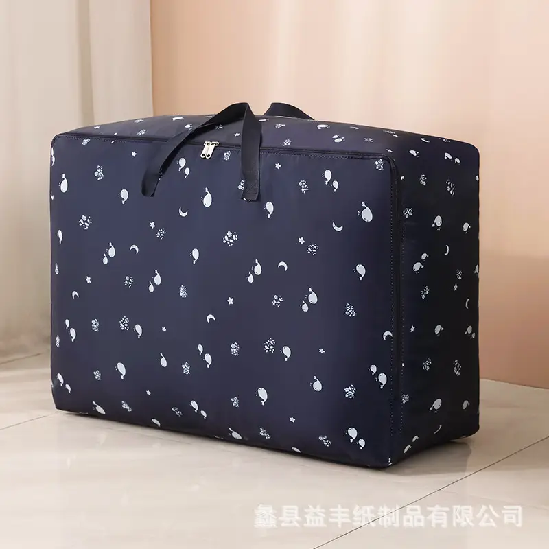 Oxford Cloth Moving Bag Blue White Pattern Large Capacity - Image 2