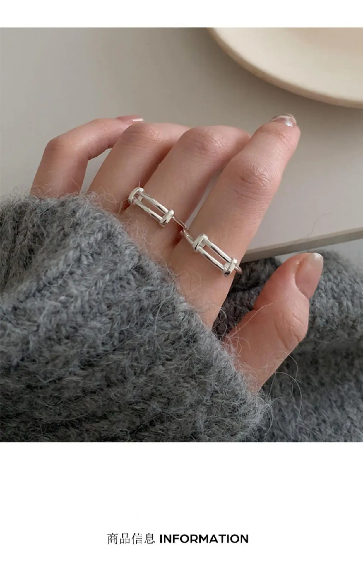 Stacked Finger Ring for Women Retro Elegant Modern Design — feature 1