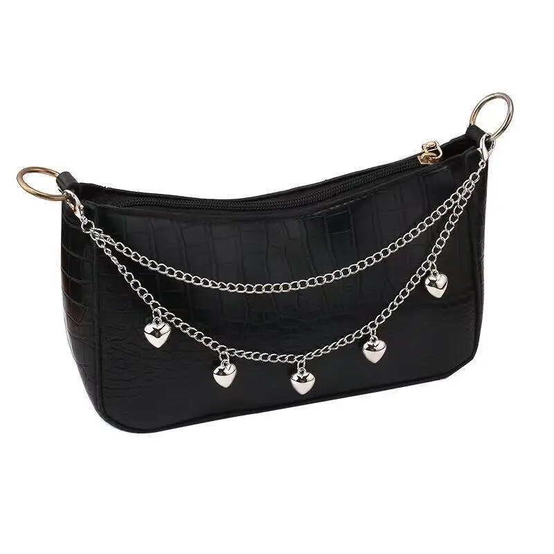 White Butterfly Chain Handbag with Blue Beads