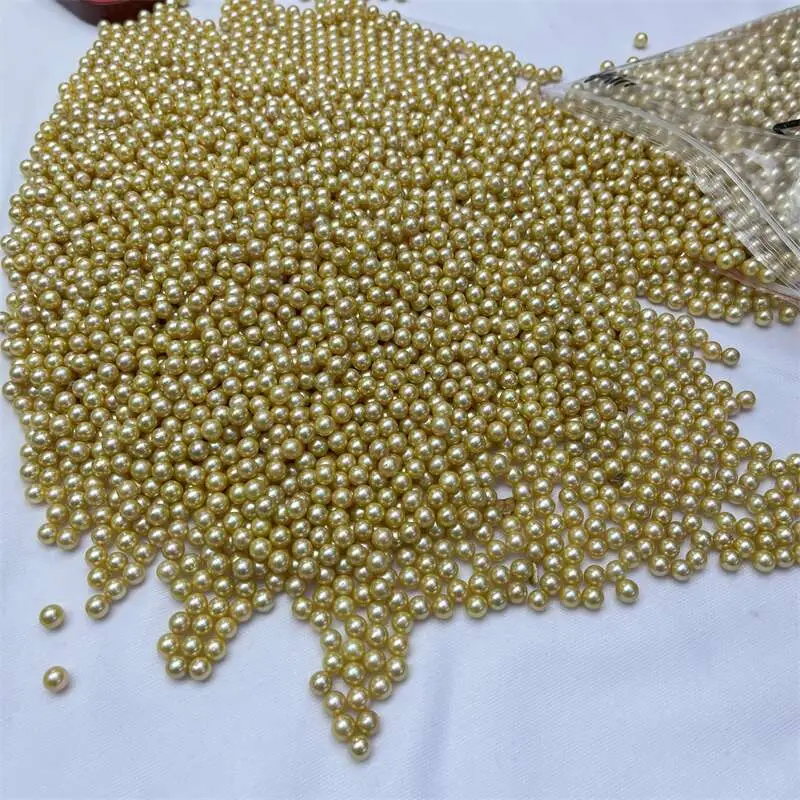 Golden Round Pearl Beads Wholesale Freshwater Pearl - Image 4