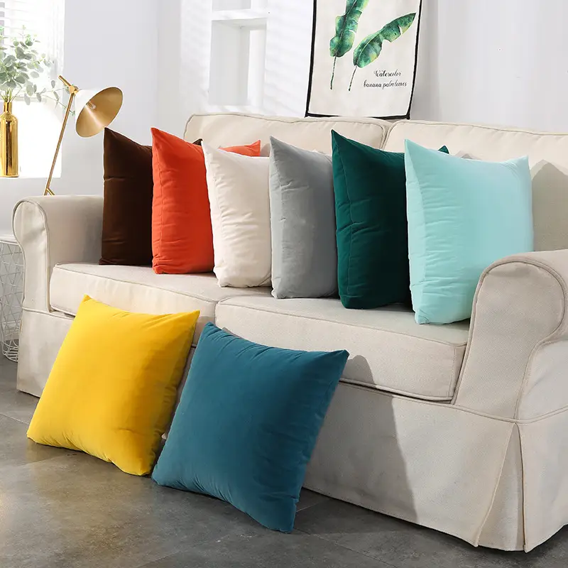 Nordic Velvet Pillowcase Brown Living Room Sofa Cushion - Image 11
