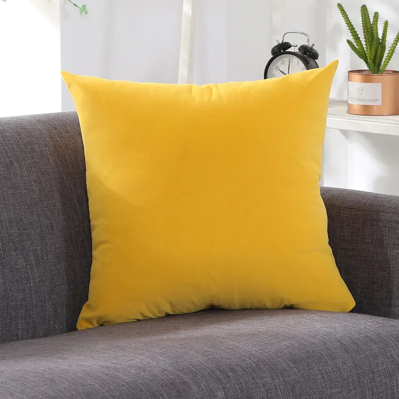 Nordic Velvet Pillowcase Brown Living Room Sofa Cushion - Image 2