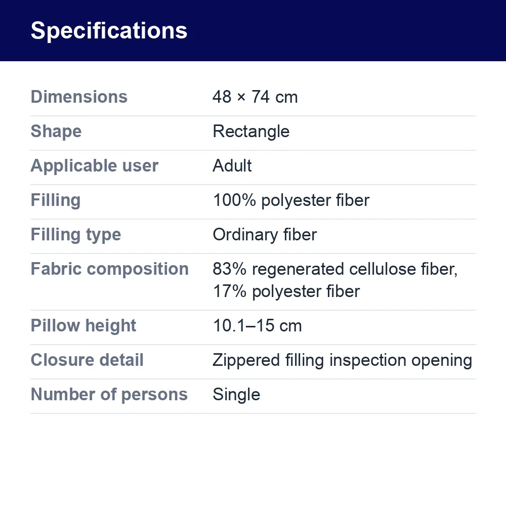 Adult Embroidered Pillow, 48 × 74 cm – specifications