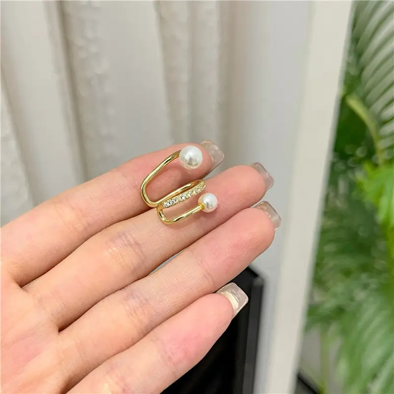 Fangxing Pearl Zircon Ear Clip No Ear Holes - Image 2
