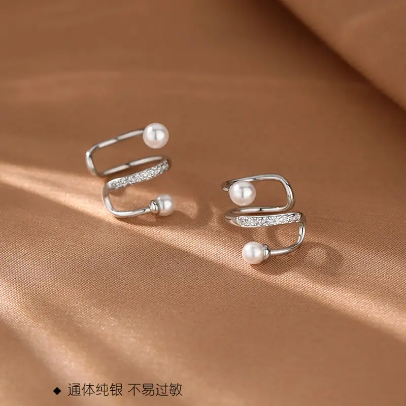 Fangxing Pearl Zircon Ear Clip No Ear Holes - Image 4