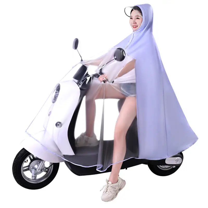 Parent-child Electric Battery Car Raincoat Single Motorcycle Transparent Long Body Rainstorm Poncho Wholesale - Image 23