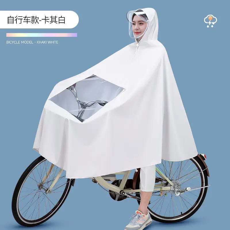 Parent-child Electric Battery Car Raincoat Single Motorcycle Transparent Long Body Rainstorm Poncho Wholesale - Image 14